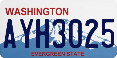 WA license plate AYH3025
