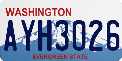 WA license plate AYH3026