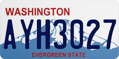 WA license plate AYH3027