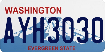 WA license plate AYH3030