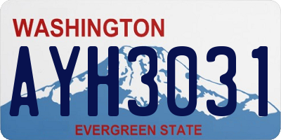 WA license plate AYH3031