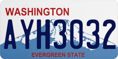 WA license plate AYH3032