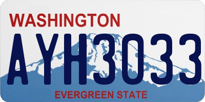 WA license plate AYH3033