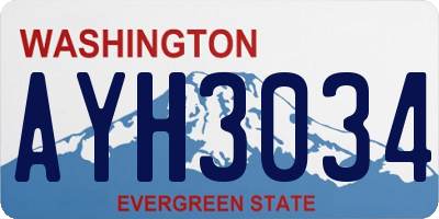 WA license plate AYH3034