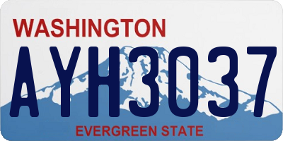 WA license plate AYH3037