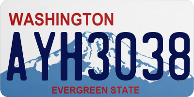 WA license plate AYH3038