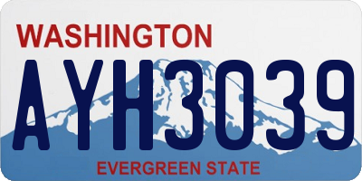 WA license plate AYH3039
