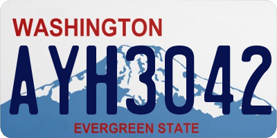 WA license plate AYH3042