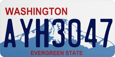 WA license plate AYH3047