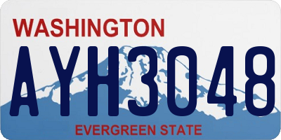 WA license plate AYH3048