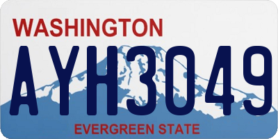 WA license plate AYH3049