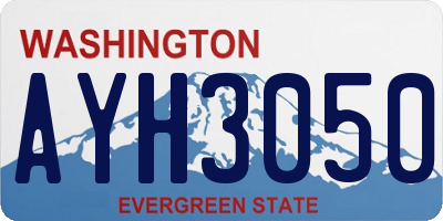 WA license plate AYH3050