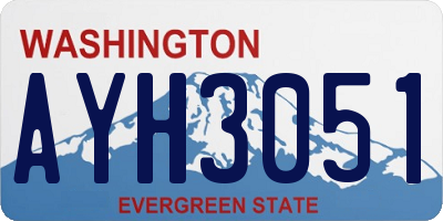 WA license plate AYH3051