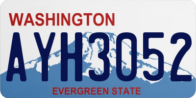 WA license plate AYH3052
