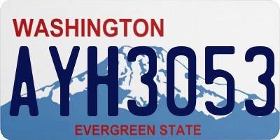 WA license plate AYH3053