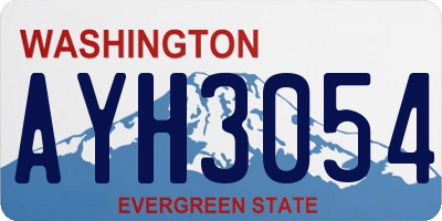 WA license plate AYH3054