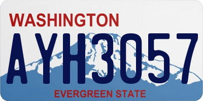 WA license plate AYH3057