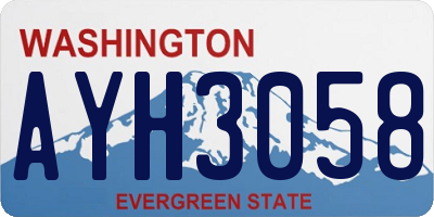 WA license plate AYH3058