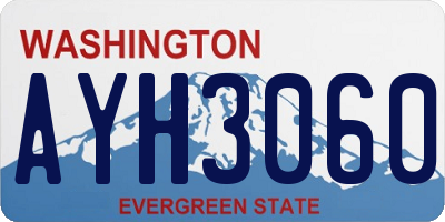 WA license plate AYH3060