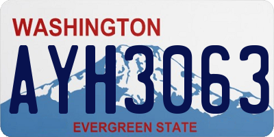 WA license plate AYH3063