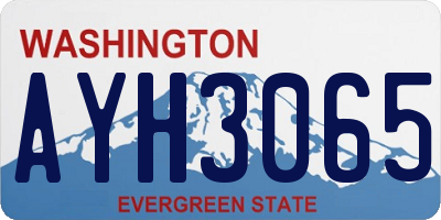WA license plate AYH3065