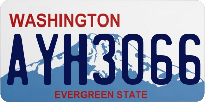 WA license plate AYH3066