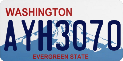 WA license plate AYH3070