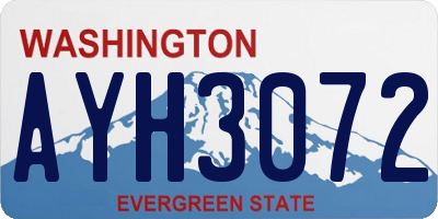WA license plate AYH3072