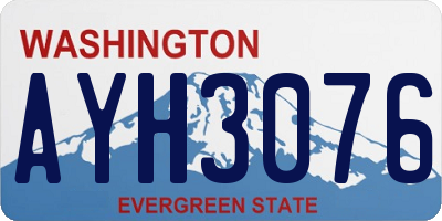 WA license plate AYH3076