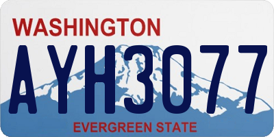 WA license plate AYH3077
