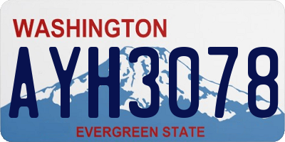 WA license plate AYH3078
