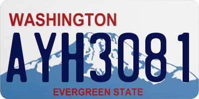 WA license plate AYH3081
