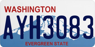 WA license plate AYH3083