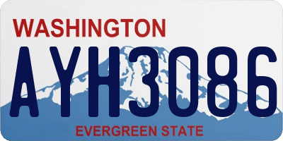 WA license plate AYH3086