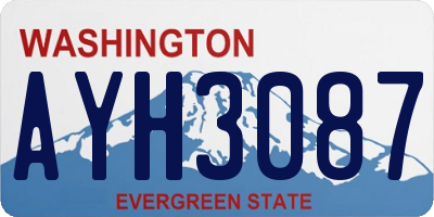 WA license plate AYH3087