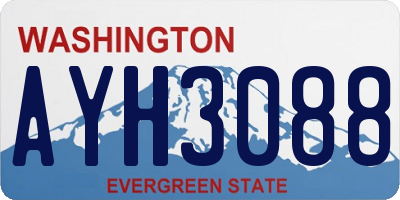 WA license plate AYH3088