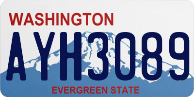 WA license plate AYH3089