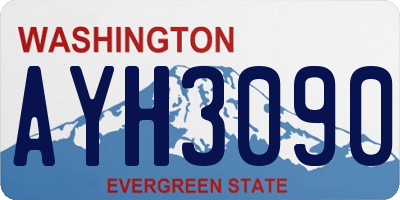 WA license plate AYH3090