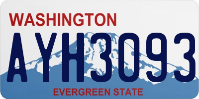 WA license plate AYH3093
