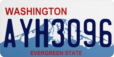 WA license plate AYH3096