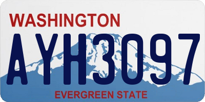 WA license plate AYH3097