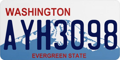 WA license plate AYH3098