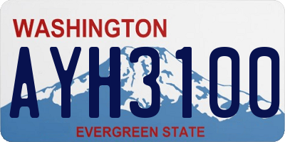 WA license plate AYH3100