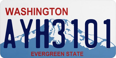 WA license plate AYH3101