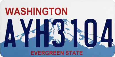 WA license plate AYH3104
