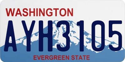 WA license plate AYH3105