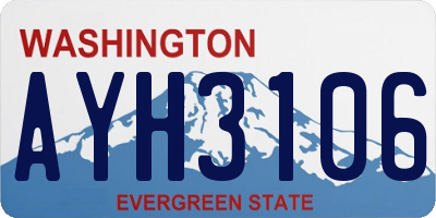 WA license plate AYH3106