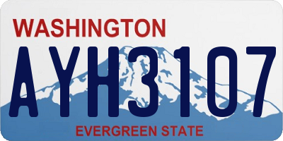 WA license plate AYH3107