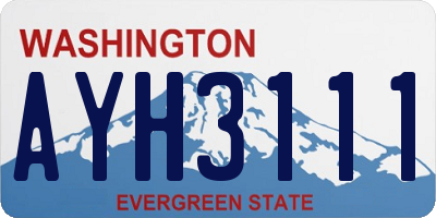 WA license plate AYH3111