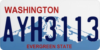 WA license plate AYH3113